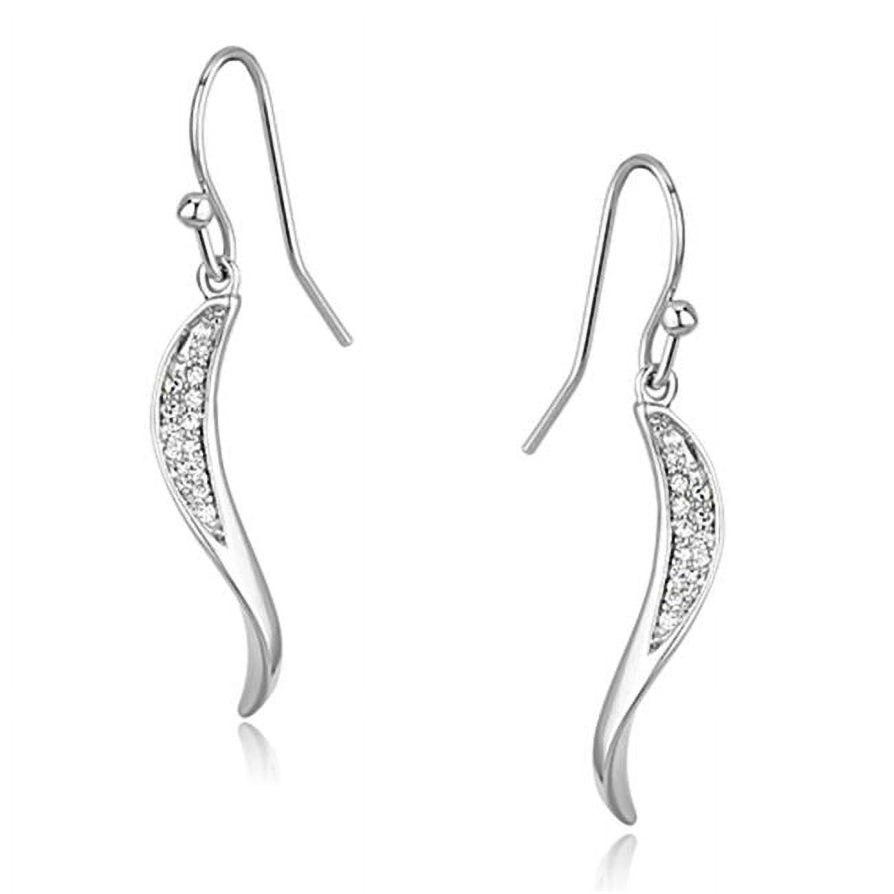 Picture of Alamode 3W377 Women Rhodium Brass Earrings with AAA Grade CZ in Clear