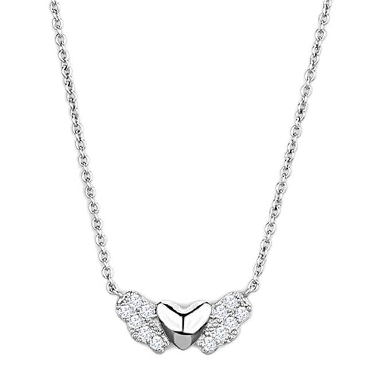 Picture of Alamode 3W451-16 Women Rhodium Brass Necklace with AAA Grade CZ in Clear - 16 in.