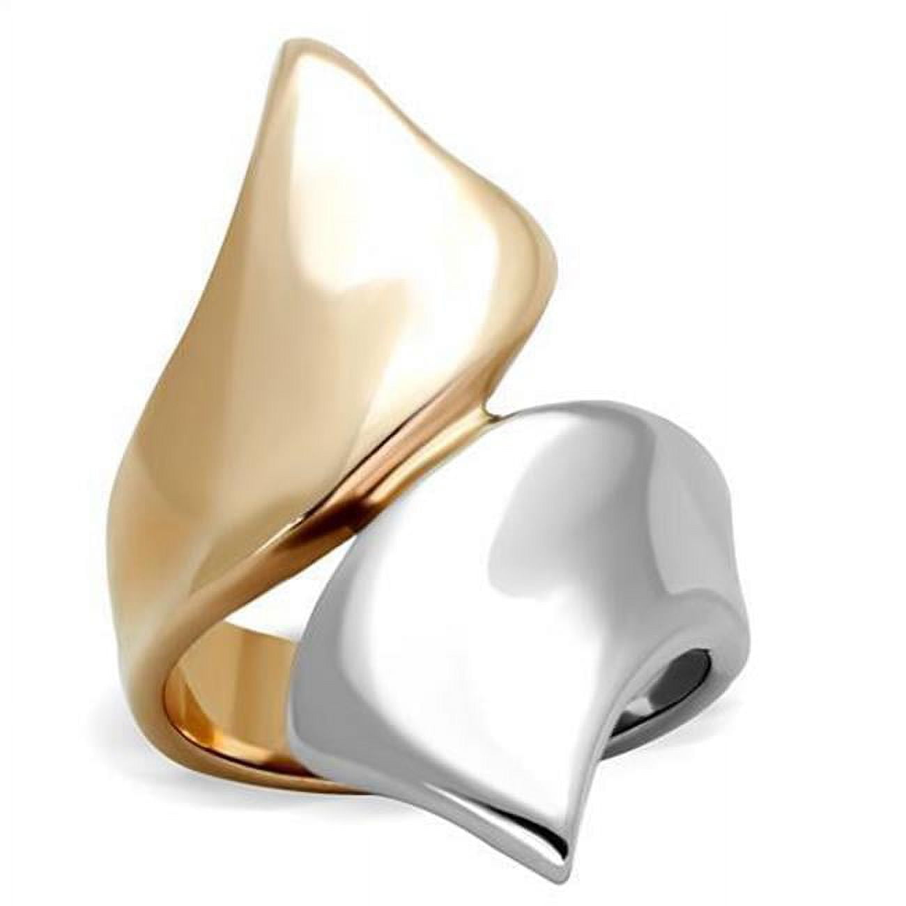 Women Two-Tone IP Rose Gold Stainless Steel Ring with No Stone in No Stone - Size 6
