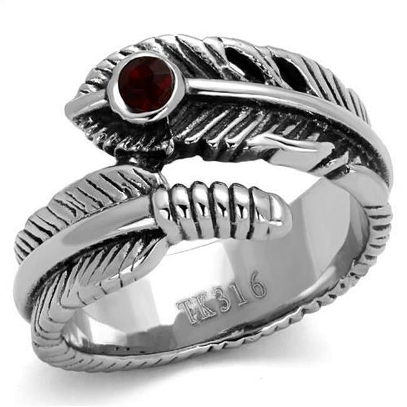 TK1967-11 Men High Polished Stainless Steel Ring with Top Grade Crystal in Siam - Size 11