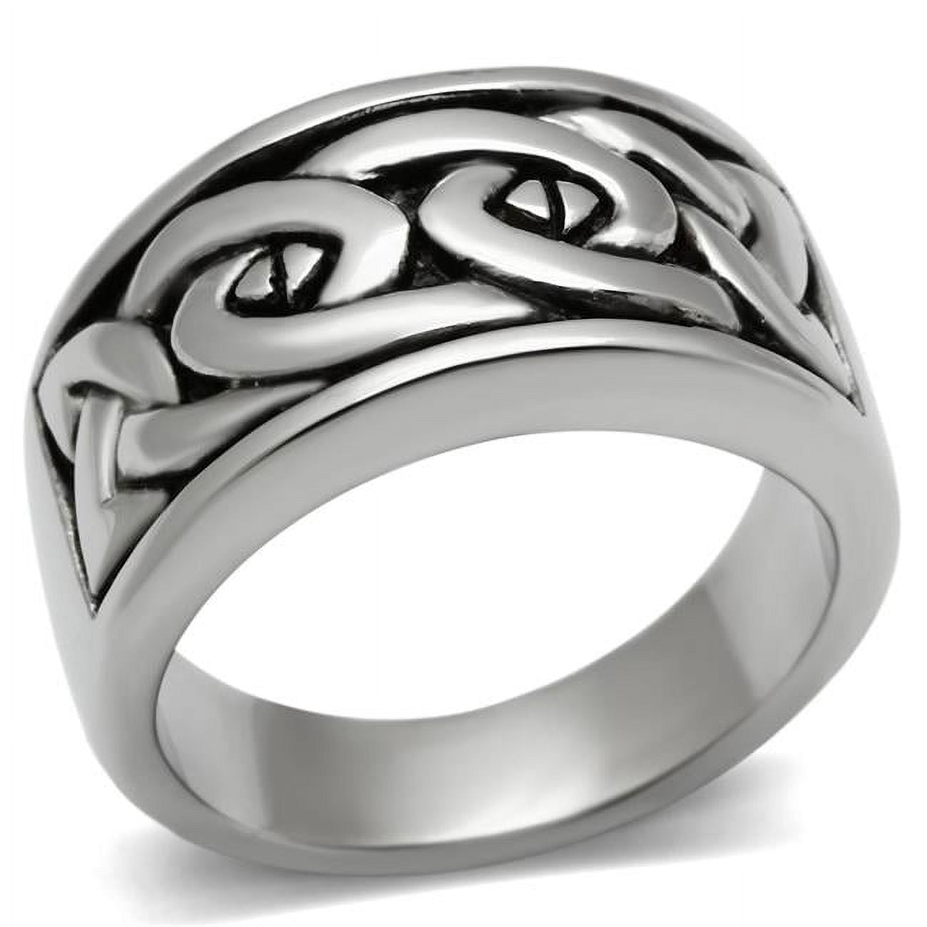 TK381-12 Men High Polished Stainless Steel Ring with No Stone in No Stone - Size 12