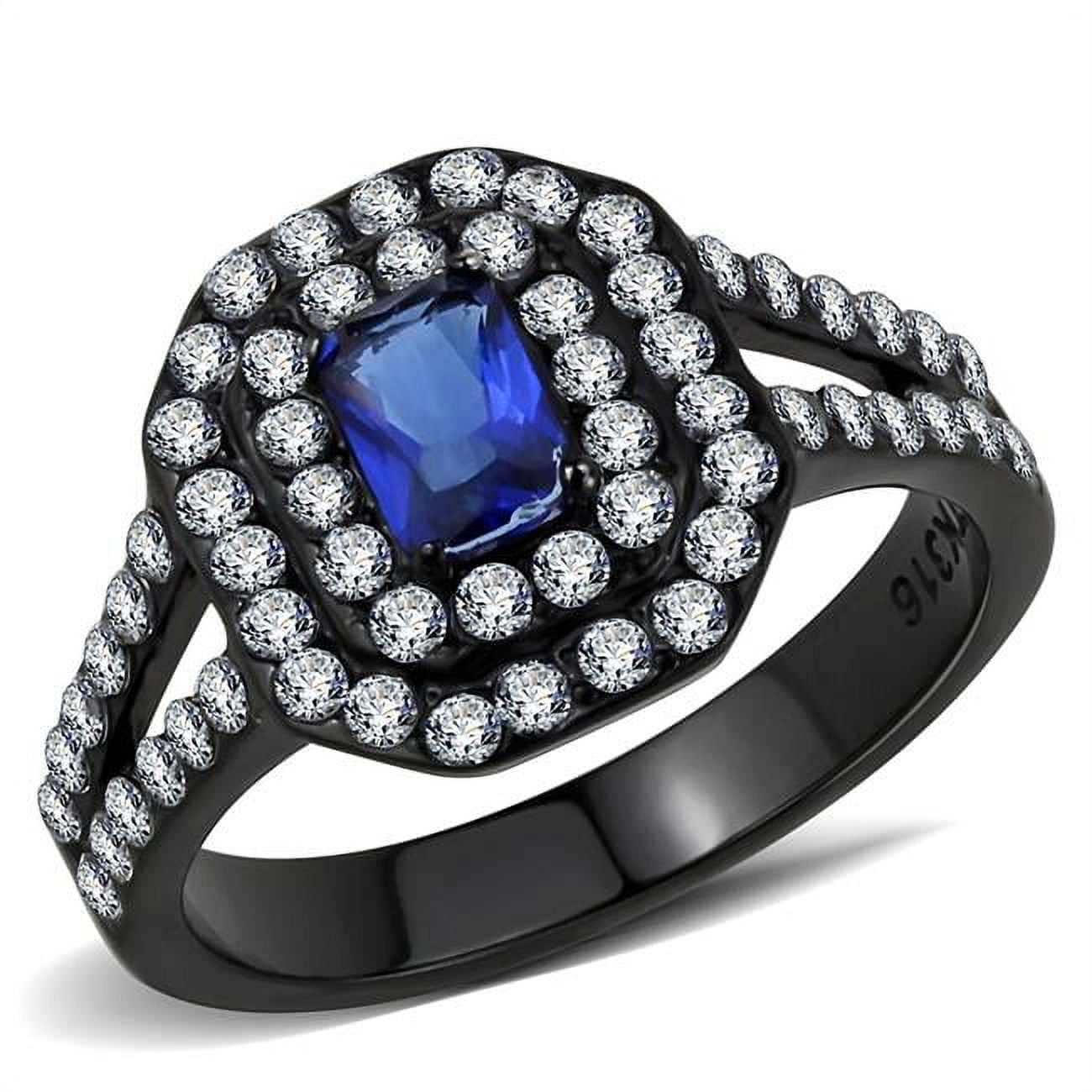 Women IP Black Stainless Steel Ring with Synthetic in Montana - Size 6