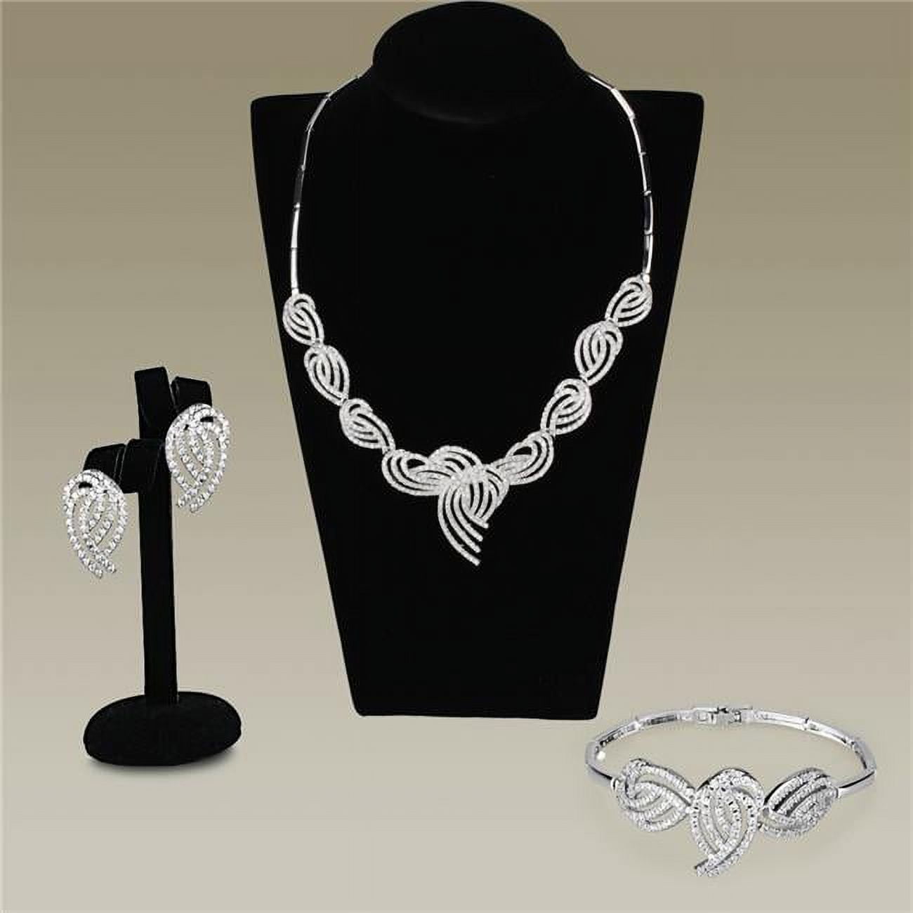 Picture of Alamode 3W923 Women Rhodium Brass Jewelry Sets with AAA Grade CZ in Clear