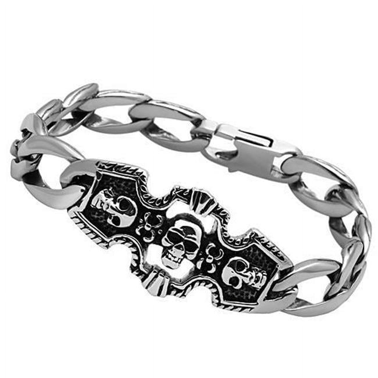 TK567-8.25 Men High Polished Stainless Steel Bracelet with No Stone in No Stone - 8.25 in.