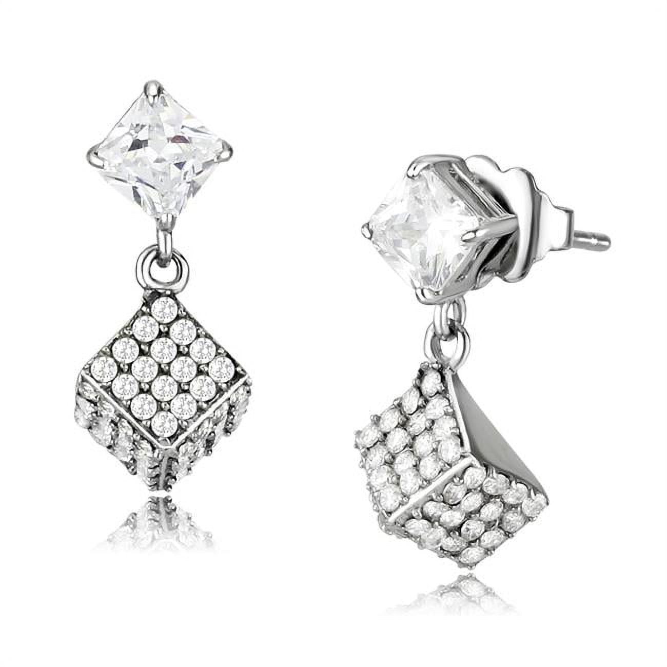 Picture of Alamode DA332 Women No Plating Stainless Steel Earrings with AAA Grade CZ in Clear