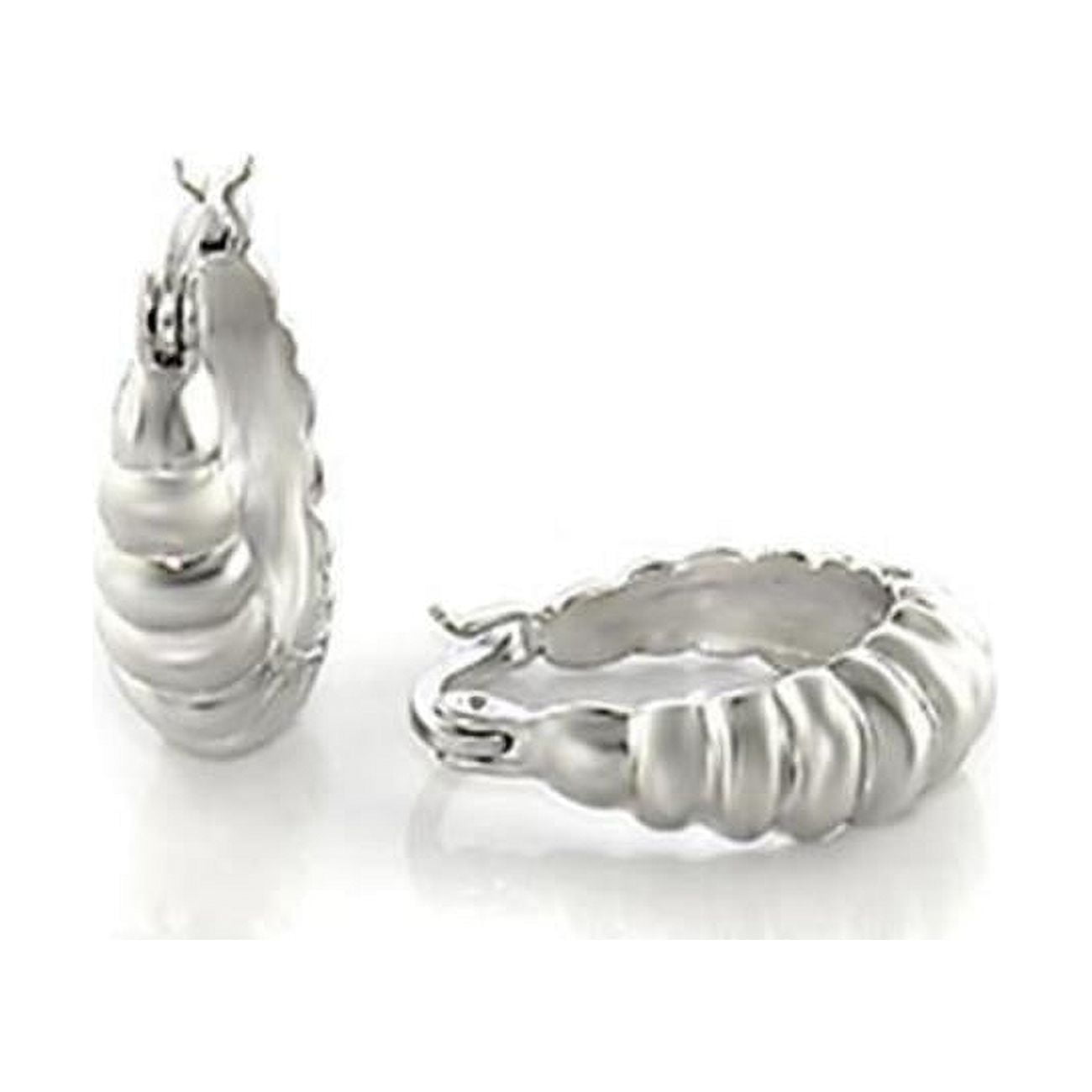 Picture of Alamode LO123 Women Matte Rhodium & Rhodium Brass Earrings with No Stone in No Stone