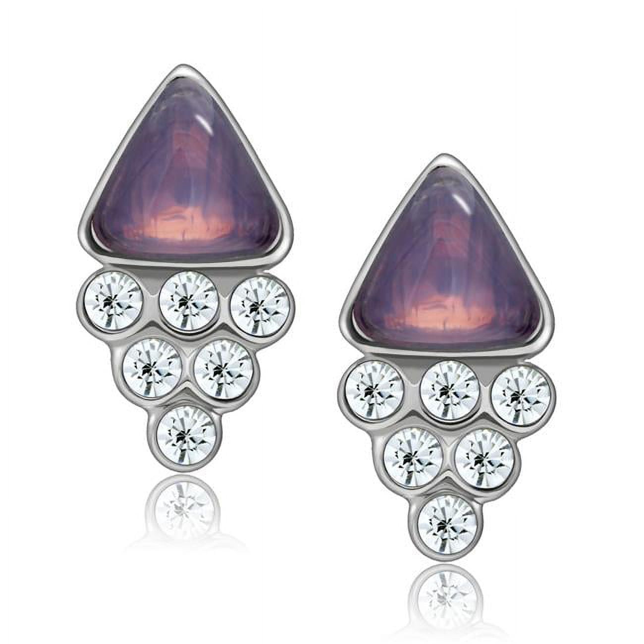 Picture of Alamode LO1979 Women Rhodium White Metal Earrings with Top Grade Crystal in Clear