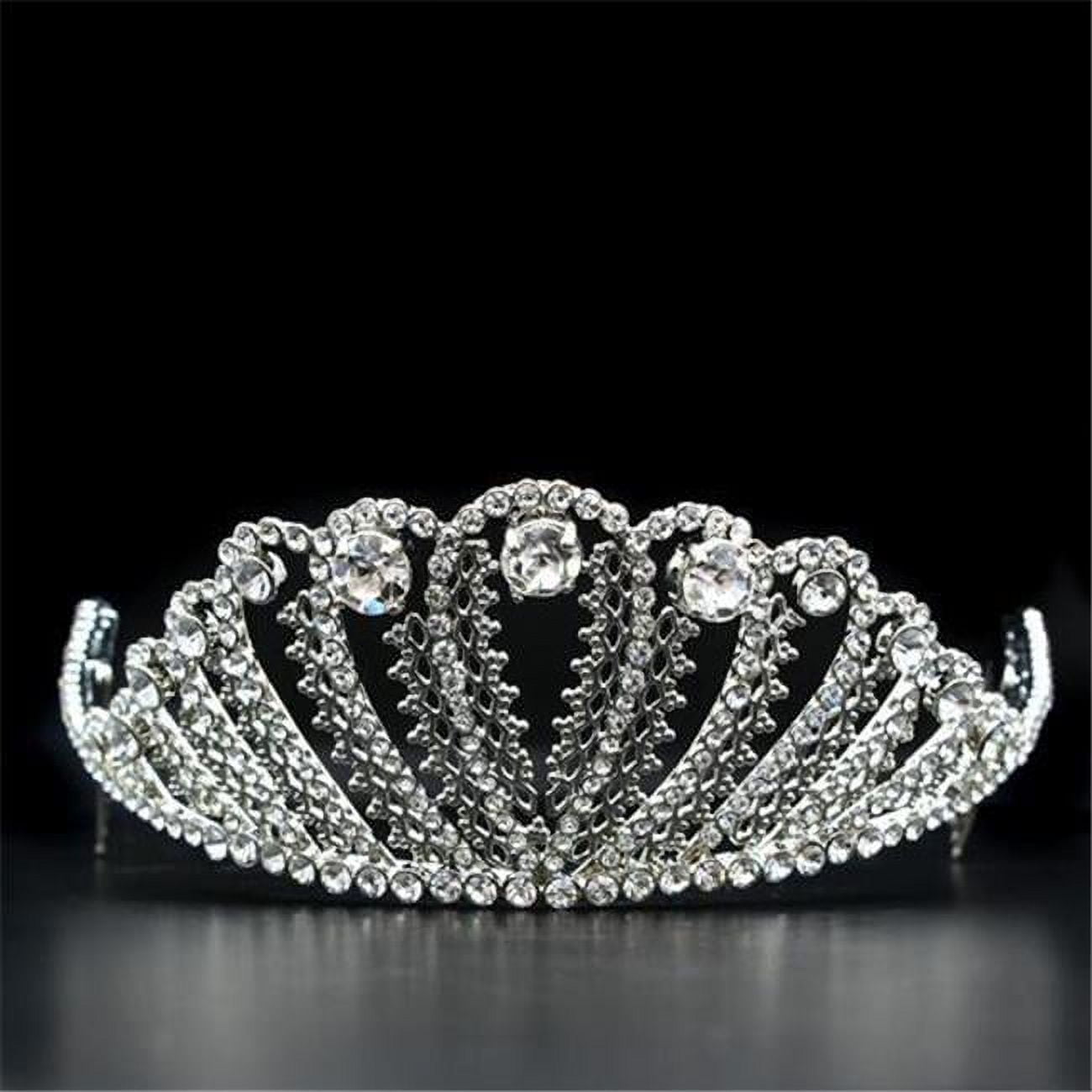 Picture of Alamode LO2114 Women Imitation Rhodium Brass Tiaras & Hair Clip with Top Grade Crystal in Clear