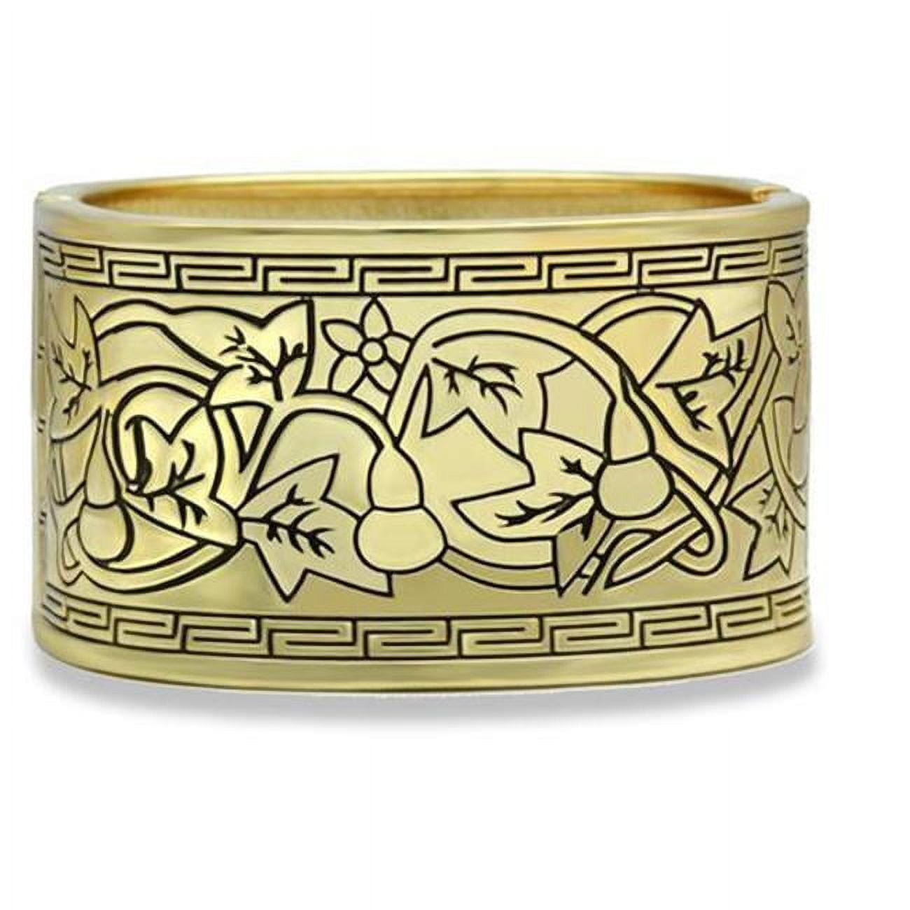 Women Flash Gold White Metal Bangle with No Stone in No Stone - 7 in.