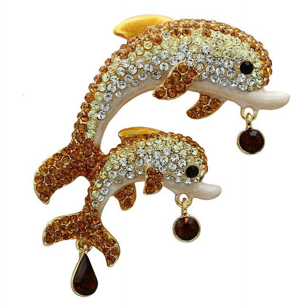 Picture of Alamode LO2413 Women Gold White Metal Brooches with Top Grade Crystal in Multi Color