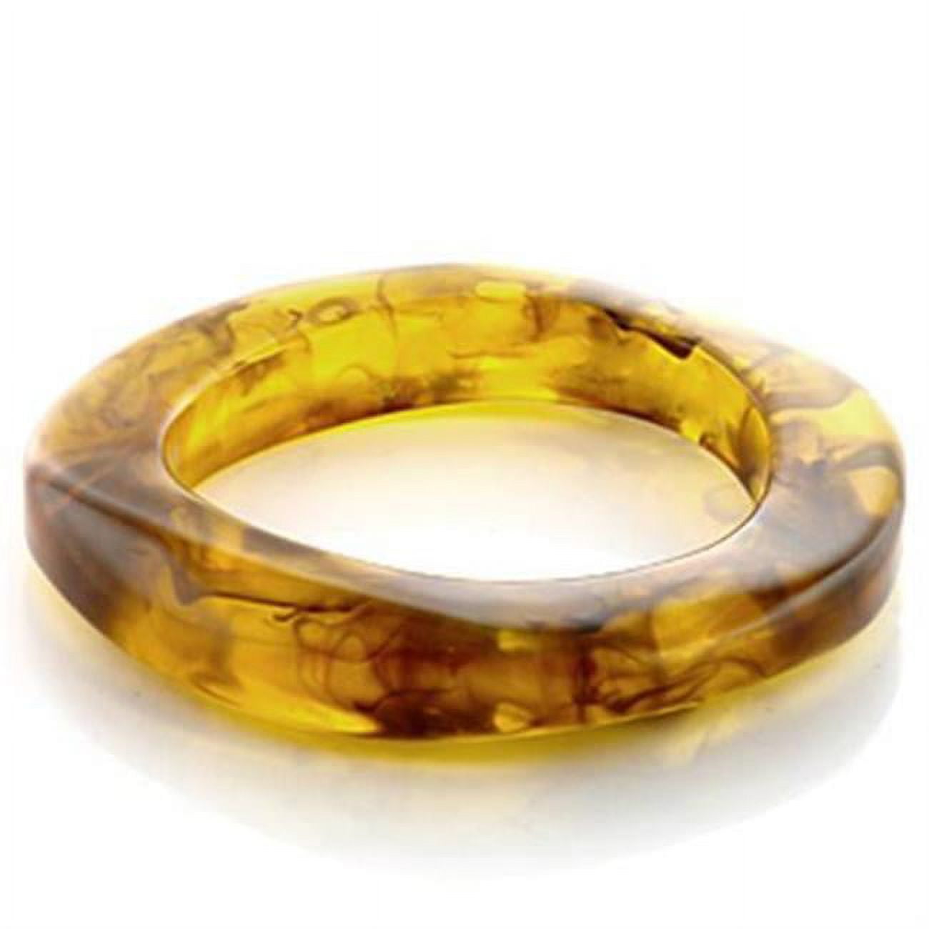 Women Plastic Bangle with Synthetic in Amber - 7 in.