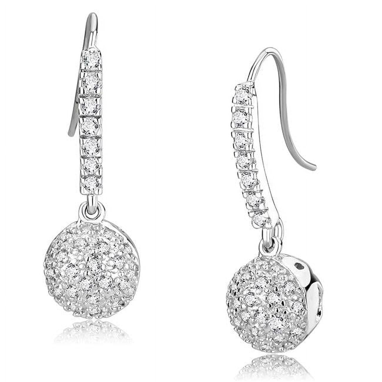 Picture of Alamode LO893 Women Rhodium Brass Earrings with AAA Grade CZ in Clear