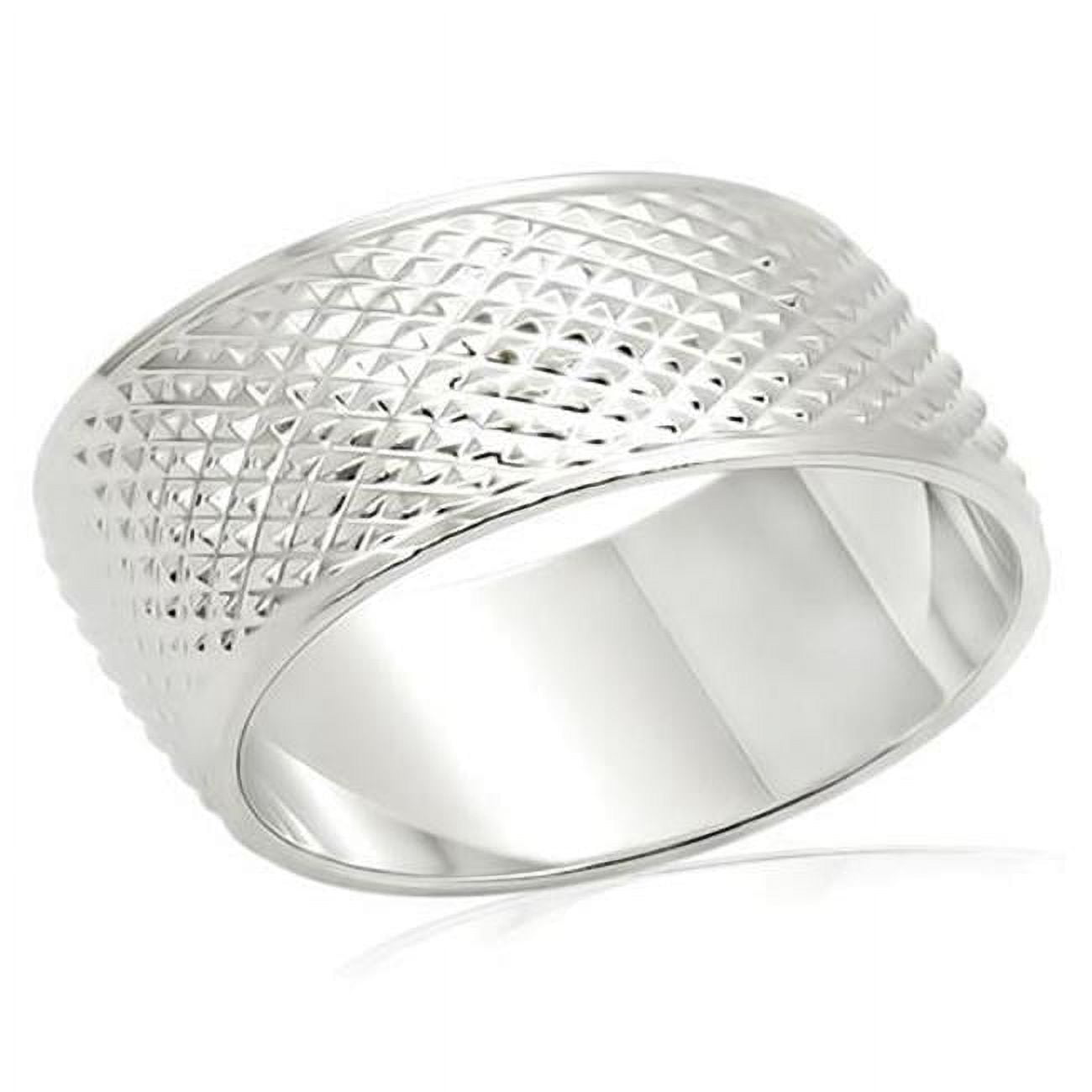 Unisex Imitation Rhodium Brass Ring with No Stone in No Stone - Size 9