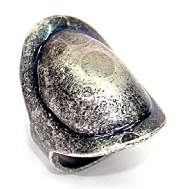 Women Ruthenium Brass Ring with No Stone in No Stone - Size 7