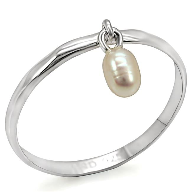 Picture of Alamode LOS317-9 Women Silver 925 Sterling Silver Ring with Semi-Precious in White - Size 9