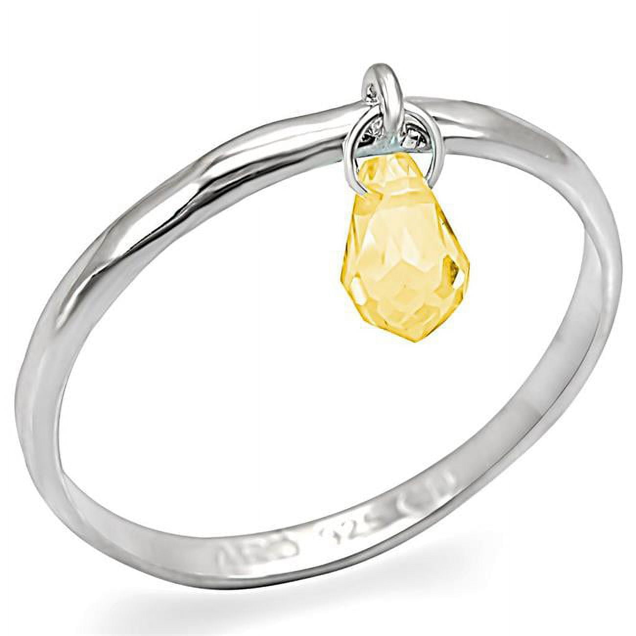 Women Silver 925 Sterling Silver Ring with Genuine Stone in Topaz - Size 8