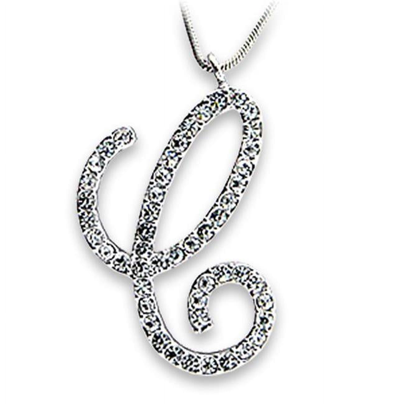 Picture of Alamode OT116 Women Rhodium Brass Pendant with Top Grade Crystal in Clear