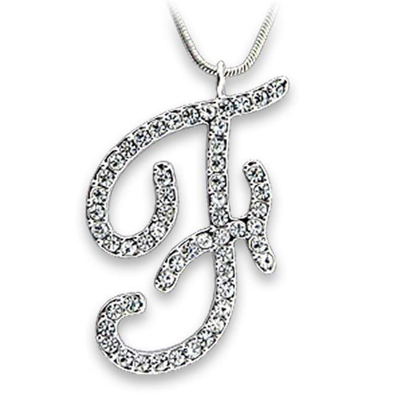 Picture of Alamode OT119 Women Rhodium Brass Pendant with Top Grade Crystal in Clear
