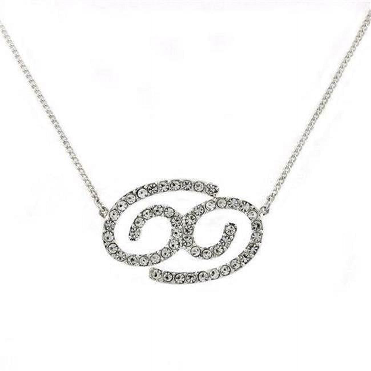 Picture of Alamode SNK12-18 Women Silver Brass Chain Pendant with Top Grade Crystal in Clear - 18 in.