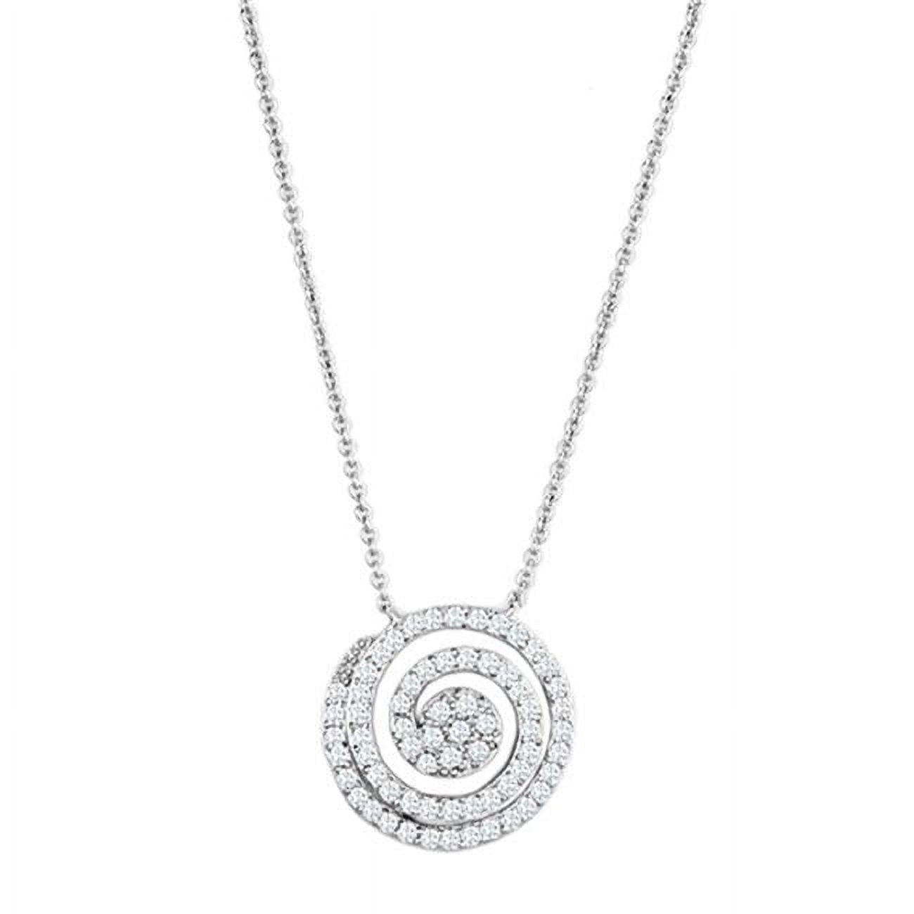 Picture of Alamode 3W422-16 16 in. Rhodium Brass Necklace with AAA Grade CZ, Clear
