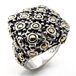 6X022-6 Reverse Two-Tone Brass Ring with No Stone, Size 6