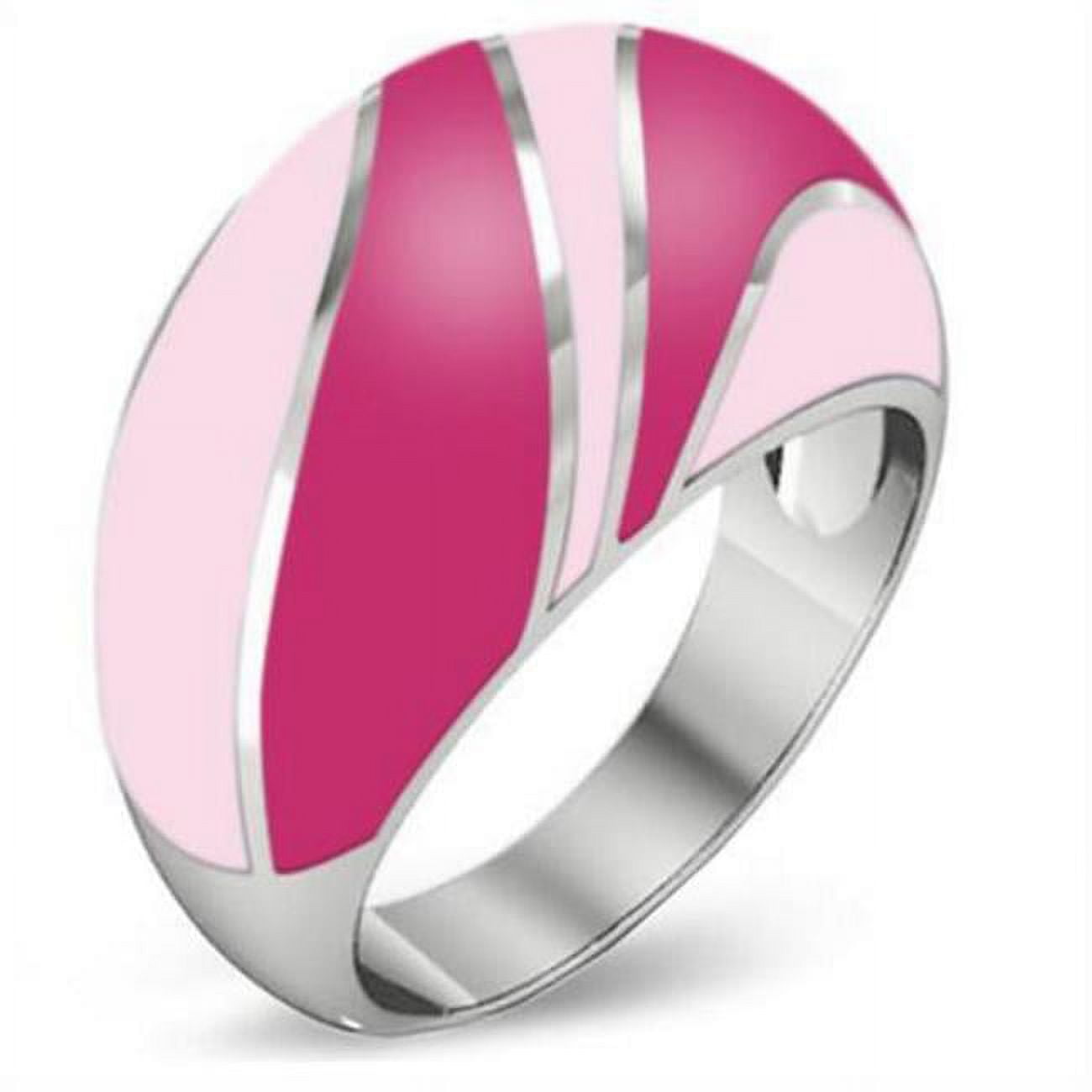 High Polished No Plating Stainless Steel Ring with Epoxy, No Stone - Size 6