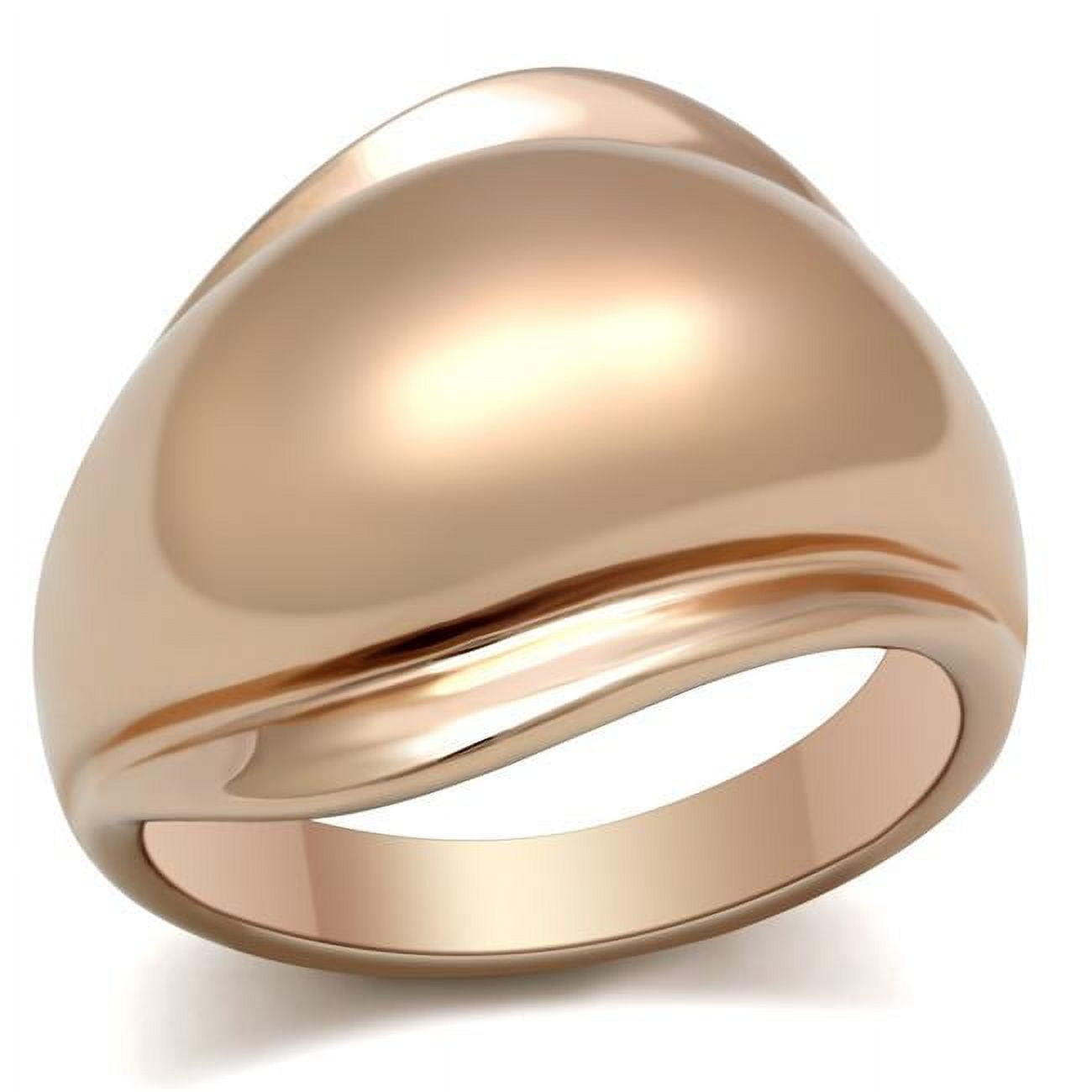 Picture of Alamode GL157-5 IP Rose Gold Ion Plating Brass Ring with No Stone, Size 5