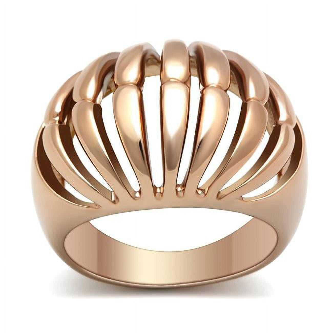 Picture of Alamode GL162-6 IP Rose Gold Ion Plating Brass Ring with No Stone, Size 6