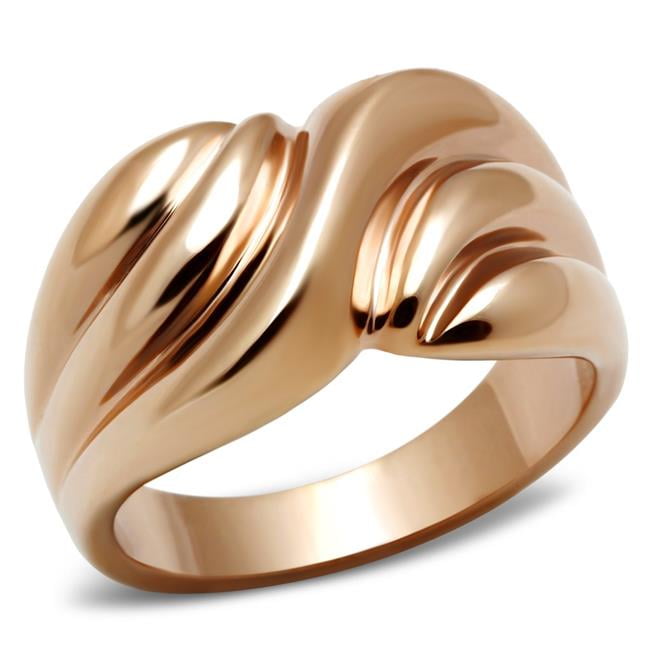 Picture of Alamode GL214-6 IP Rose Gold Ion Plating Brass Ring with No Stone, Size 6