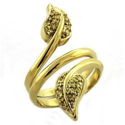Picture of Alamode LOAS1055-9 Gold 925 Sterling Silver Ring with AAA Grade CZ&#44; Clear - Size 9