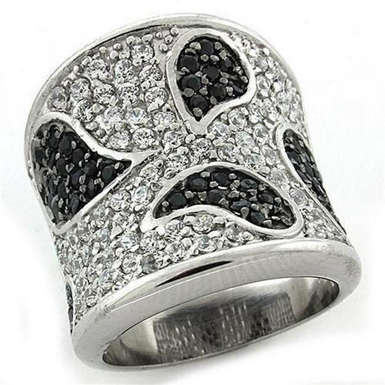 Picture of Alamode LOAS1182-7 Reverse Two-Tone 925 Sterling Silver Ring with AAA Grade CZ, Multi Color - Size 7
