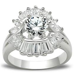 Picture of Alamode SS039-5 Silver 925 Sterling Silver Ring with AAA Grade CZ&#44; Clear - Size 5