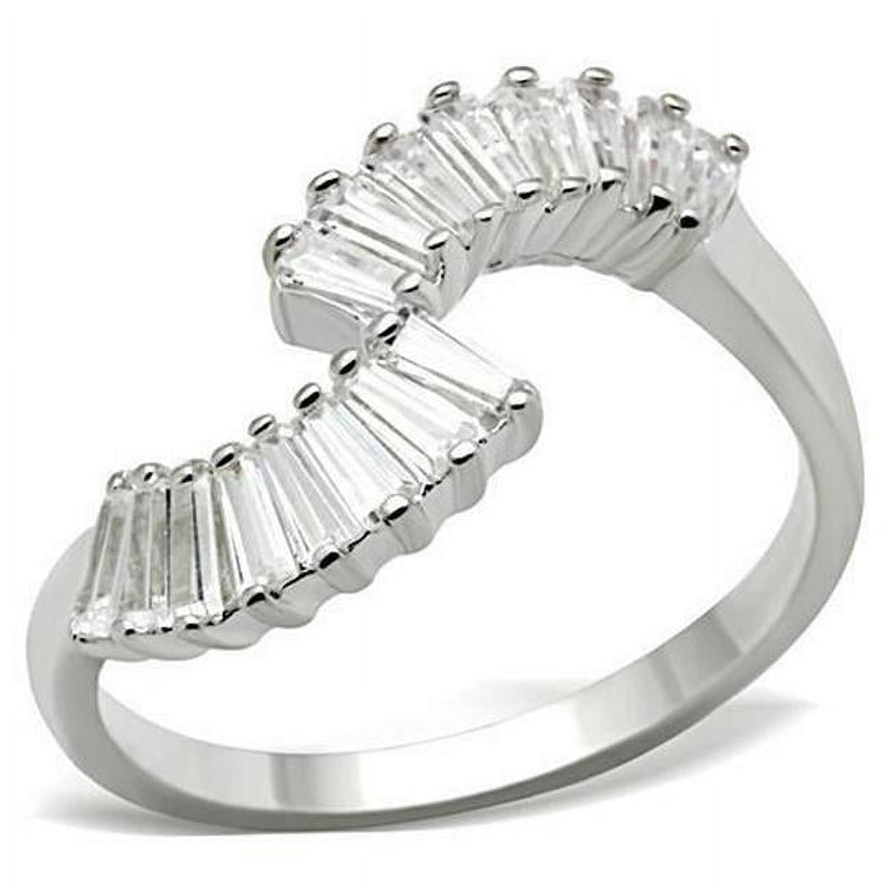 Silver 925 Sterling Silver Ring with AAA Grade CZ, Clear - Size 9