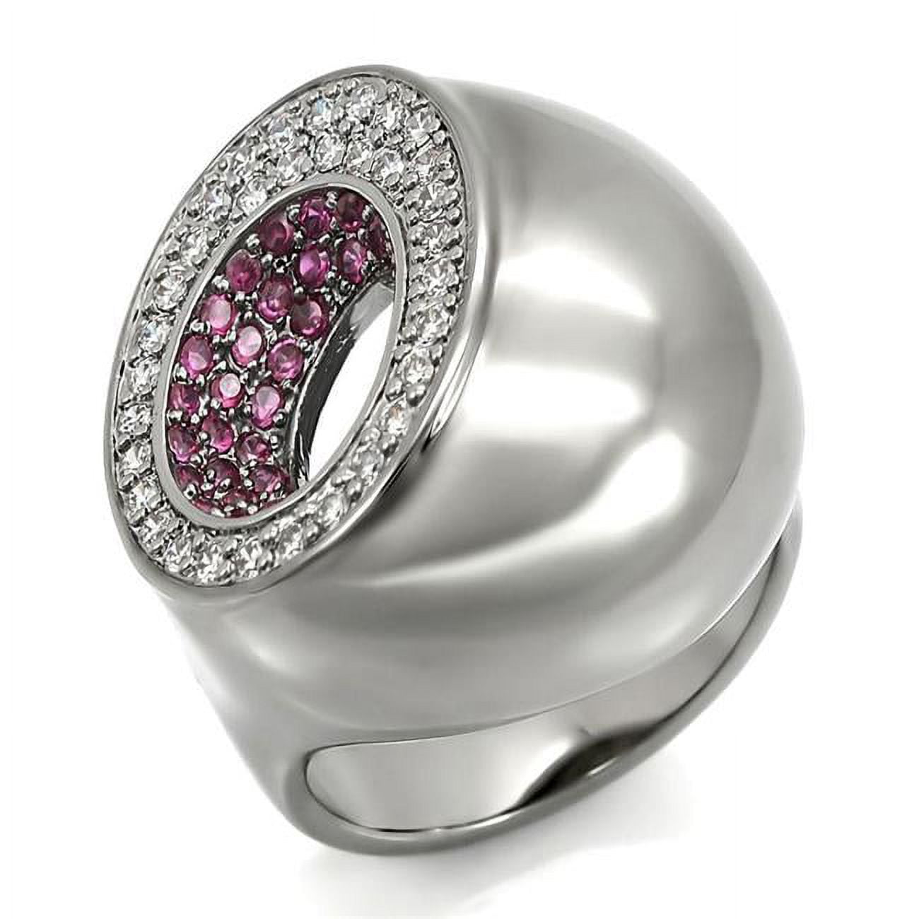 Picture of Alamode 0W304-10 Ruthenium Brass Ring with Synthetic Garnet, Ruby - Size 10