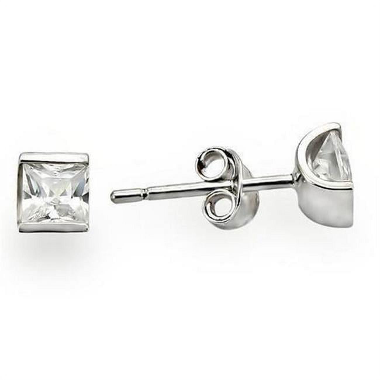 Picture of Alamode 0W388 Rhodium 925 Sterling Silver Earrings with AAA Grade CZ, Clear