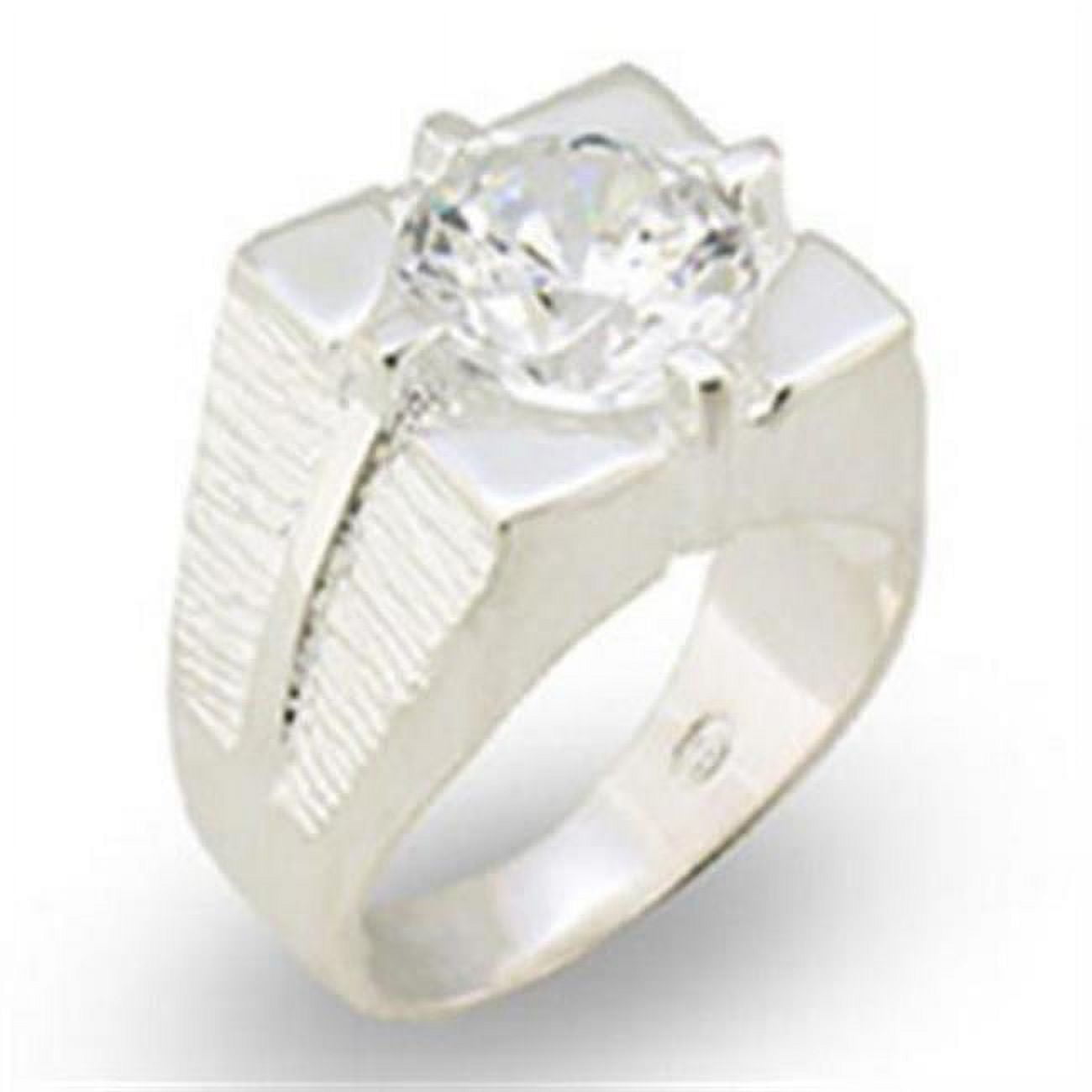 Picture of Alamode 31533-8 High-Polished 925 Sterling Silver Ring with AAA Grade CZ&#44; Clear - Size 8