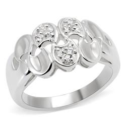 Silver 925 Sterling Silver Ring with AAA Grade CZ, Clear - Size 7