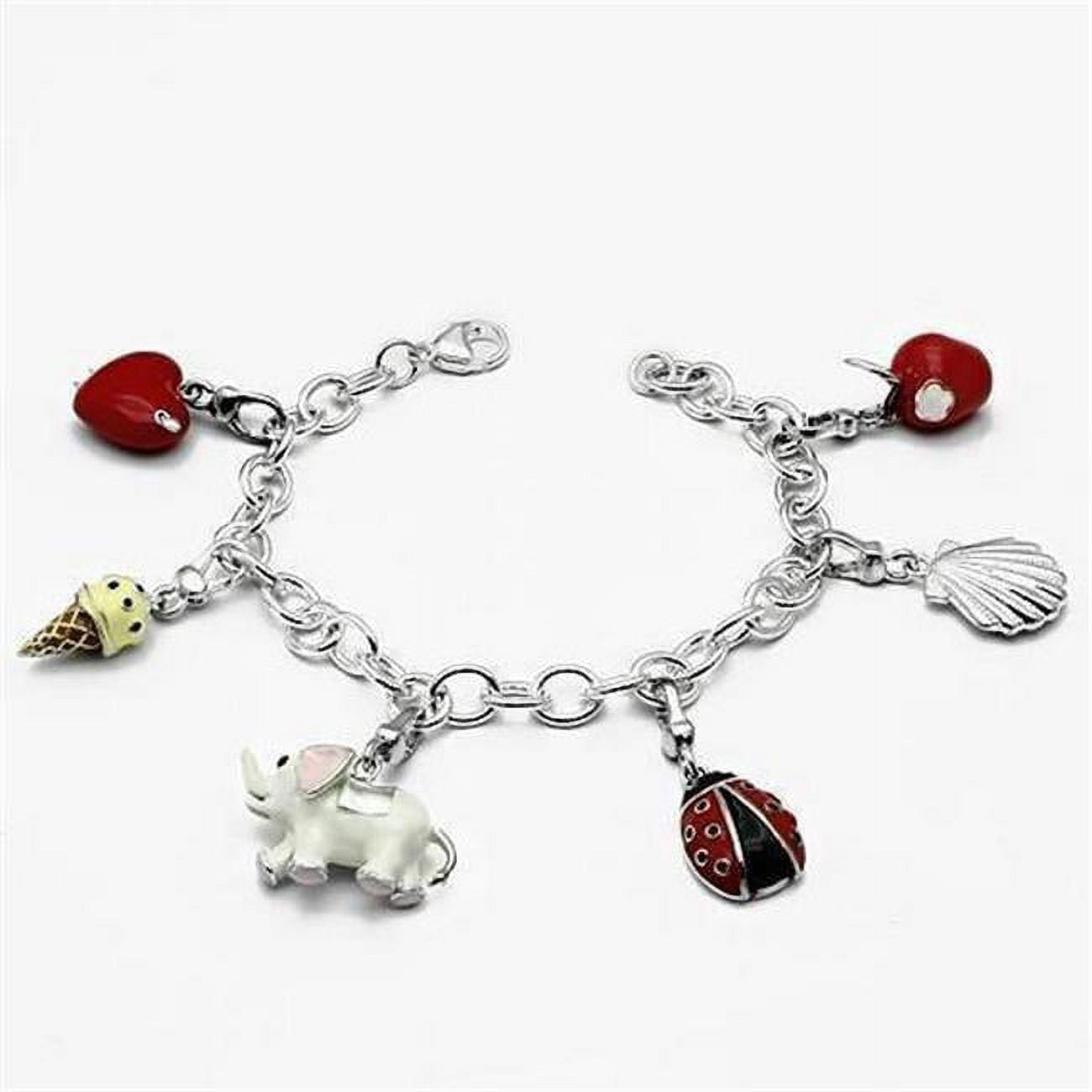 Picture of Alamode LOS607-7.25 7.25 in. Silver 925 Sterling Silver Bracelet with Epoxy&#44; Multi Color