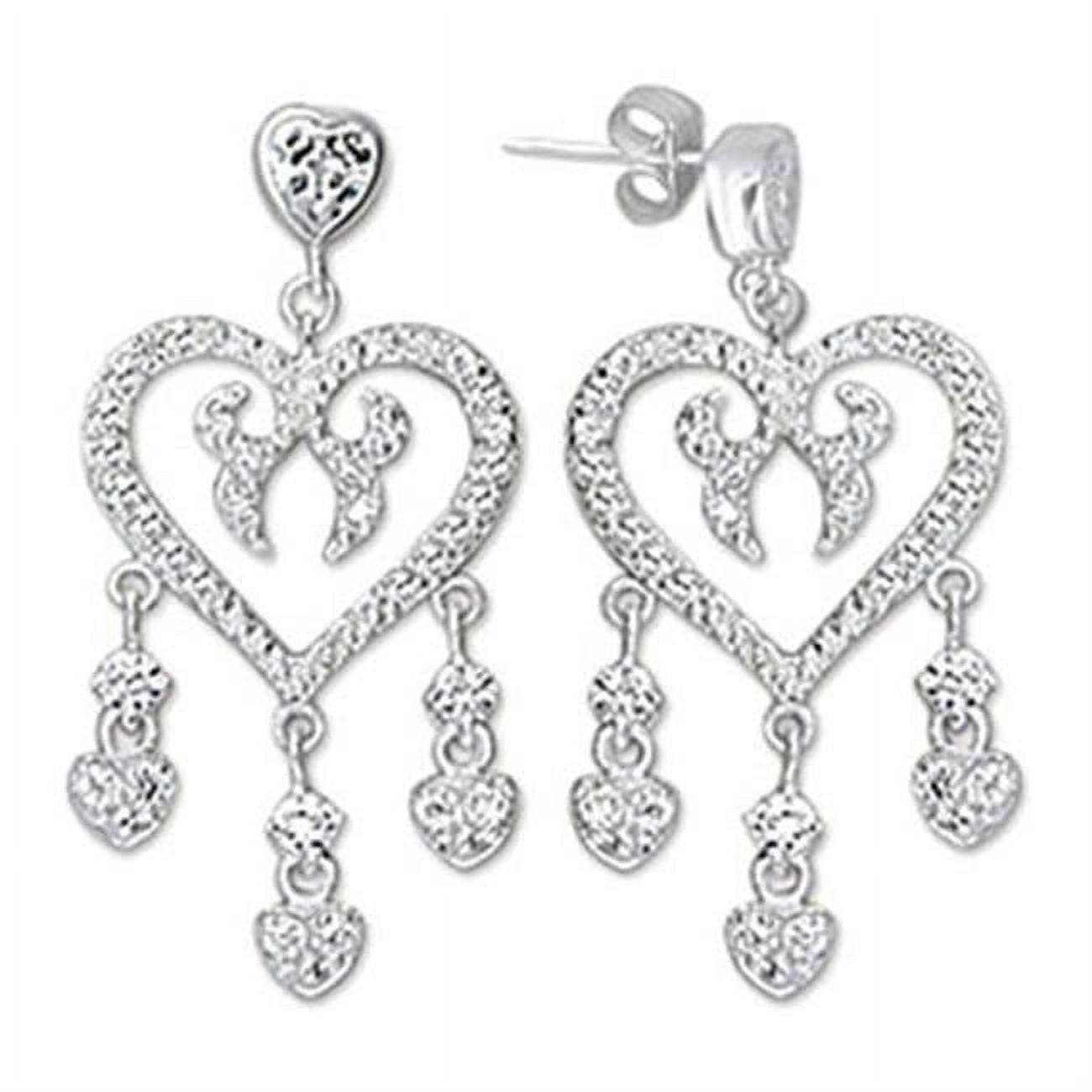 6X278 Women High-Polished 925 Sterling Silver Earrings with AAA Grade CZ in Clear