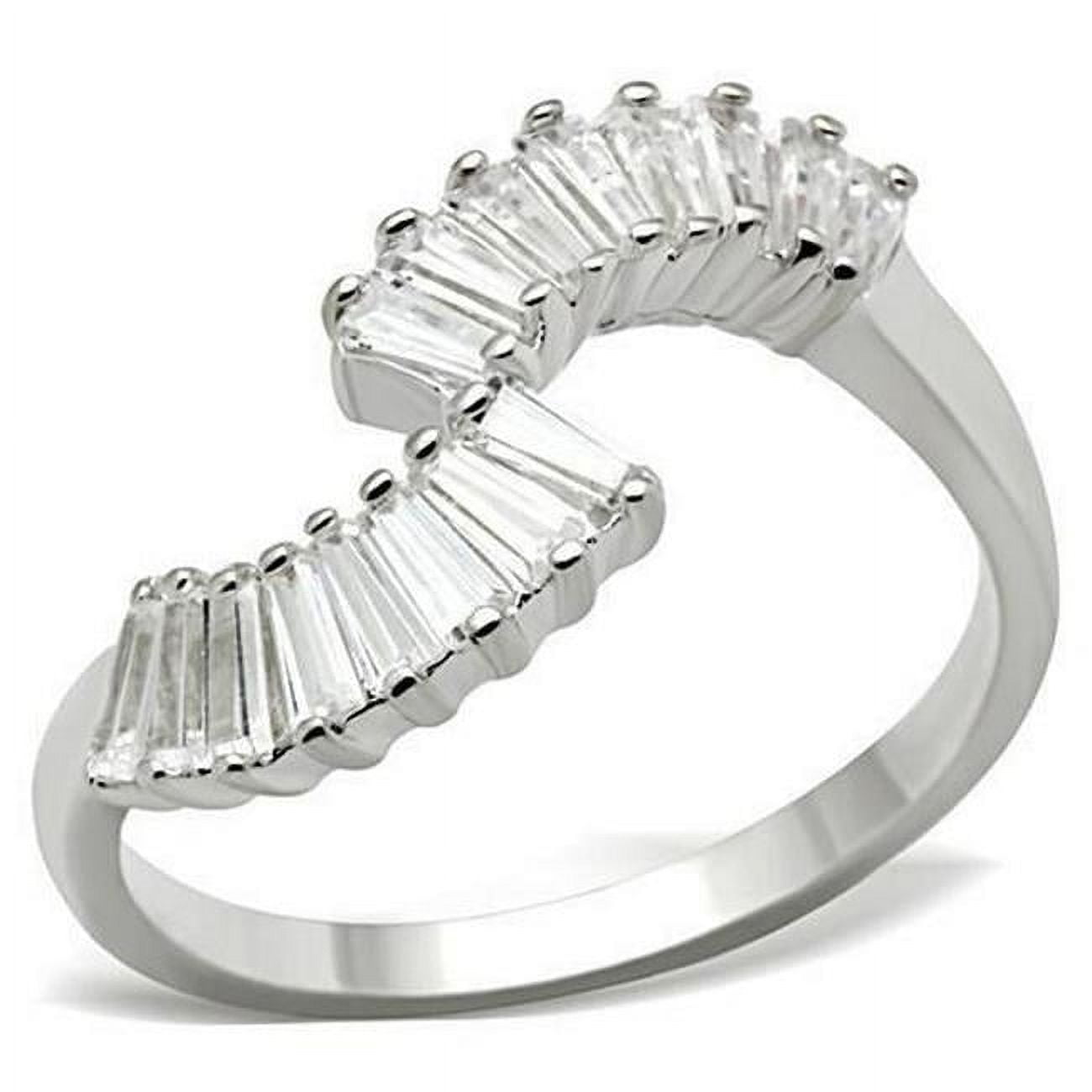 Picture of Alamode SS047-5 Silver 925 Sterling Silver Ring with AAA Grade CZ, Clear - Size 5