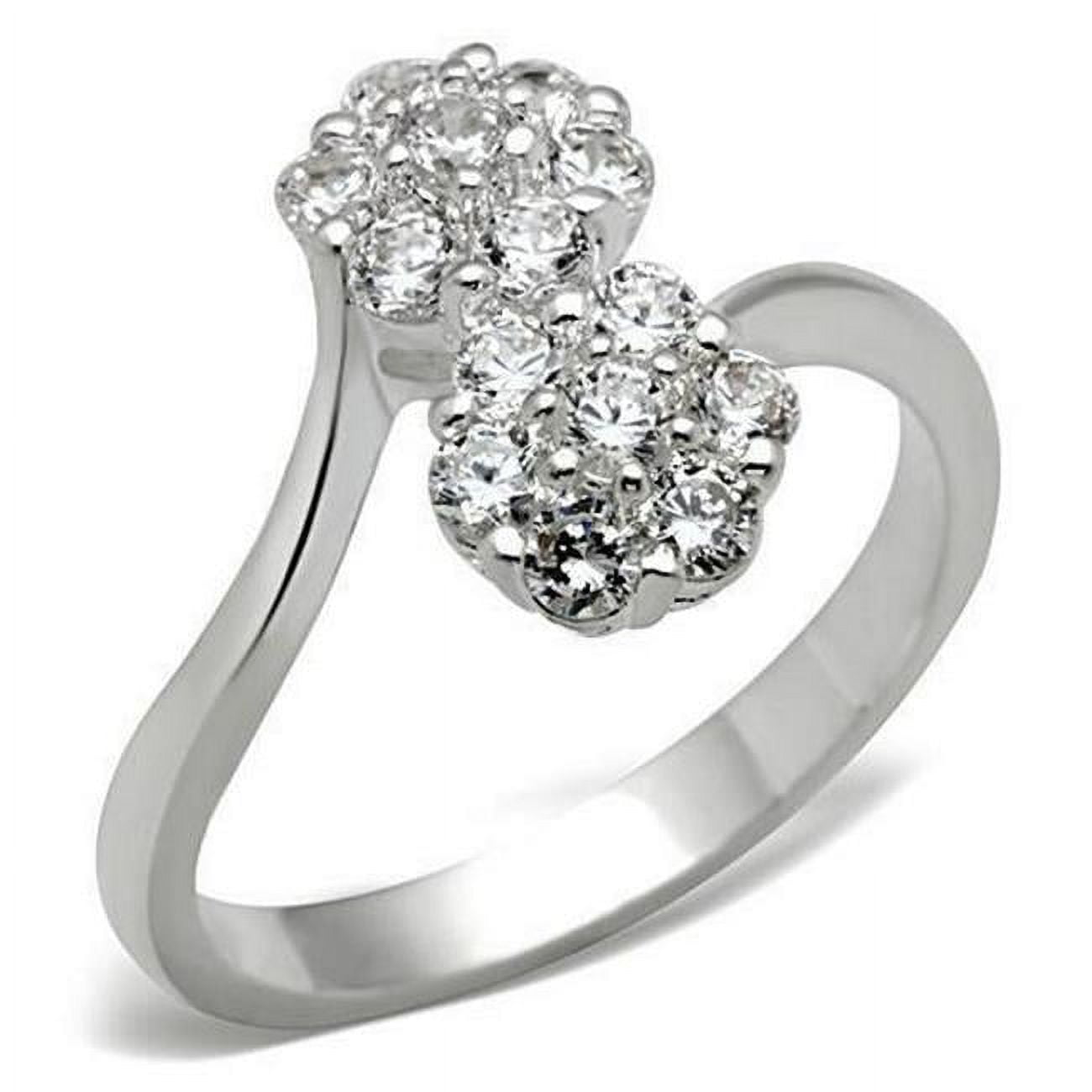 Silver 925 Sterling Silver Ring with AAA Grade CZ, Clear - Size 9