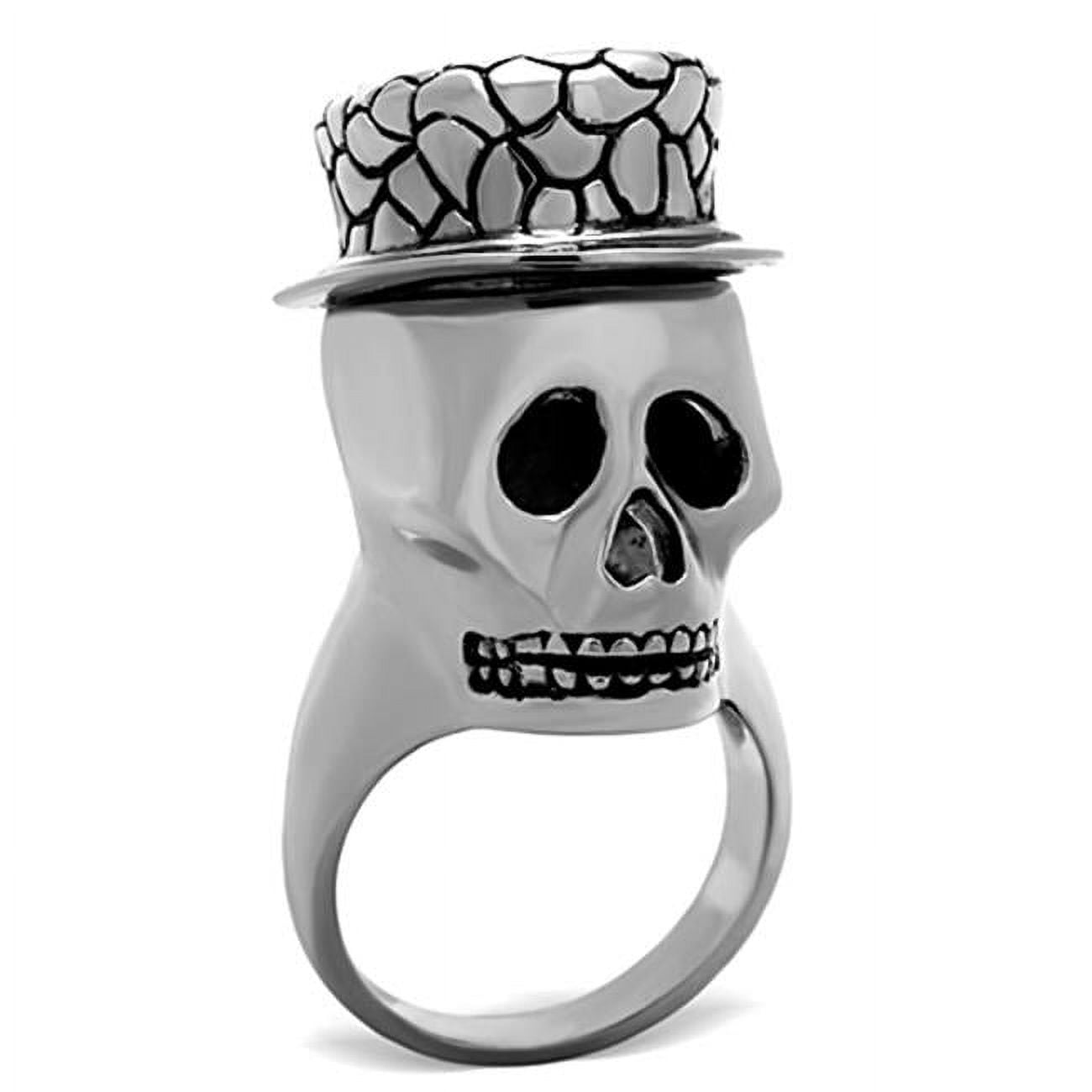 High Polished No Plating Stainless Steel Ring with Epoxy, Jet - Size 5