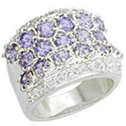 Picture of Alamode 12507-5 High-Polished 925 Sterling Silver Ring with AAA Grade CZ&#44; Light Amethyst - Size 5