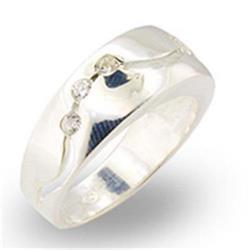 Picture of Alamode 30336-9 High-Polished 925 Sterling Silver Ring with AAA Grade CZ&#44; Clear - Size 9
