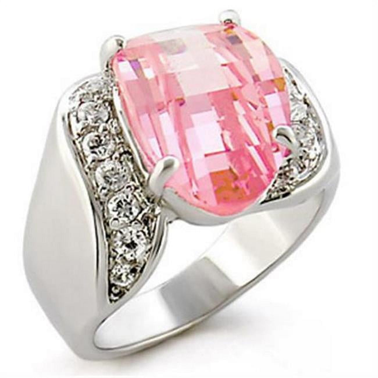 Picture of Alamode 30813-6 High-Polished 925 Sterling Silver Ring with AAA Grade CZ&#44; Rose - Size 6