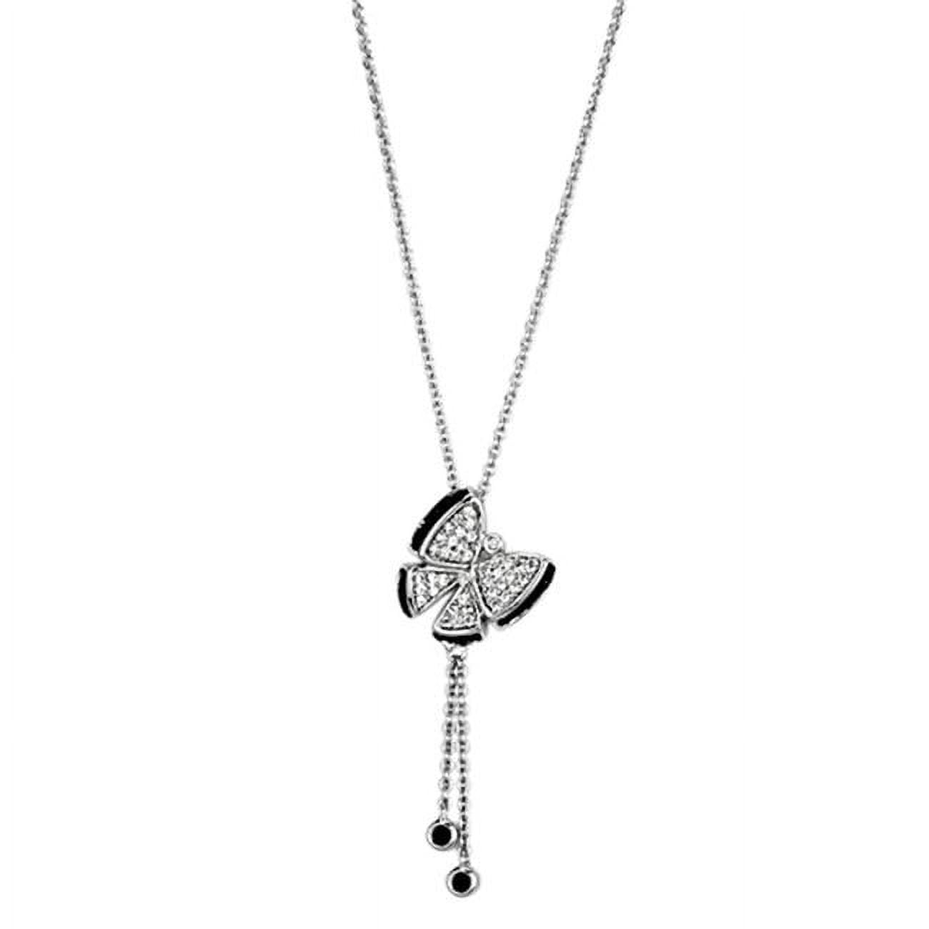 Picture of Alamode 3W441-16 16 in. Rhodium & Ruthenium Brass Necklace with AAA Grade CZ&#44; Black Diamond
