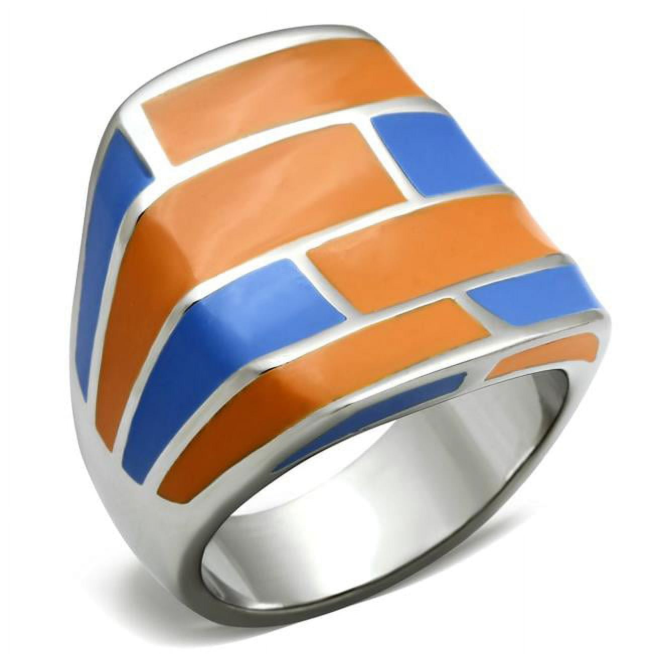 TK254-6 High Polished No Plating Stainless Steel Ring with No Stone, Size 6