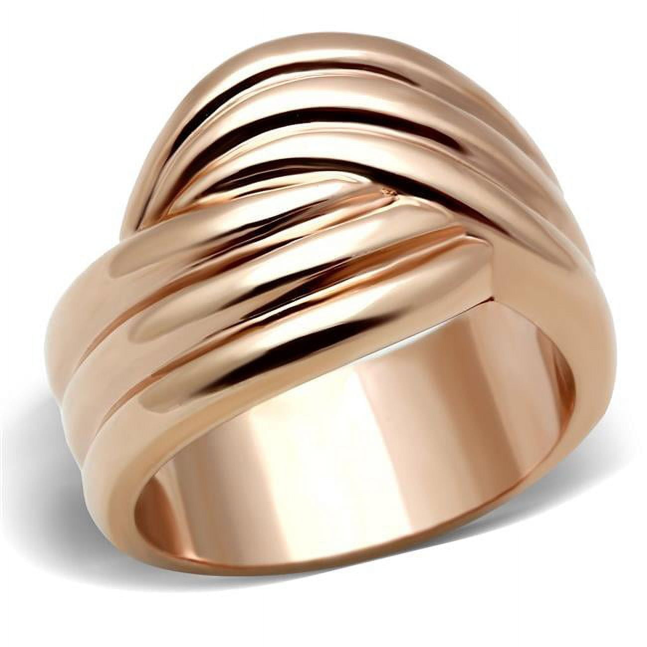 Picture of Alamode GL209-7 IP Rose Gold Ion Plating Brass Ring with No Stone, Size 7