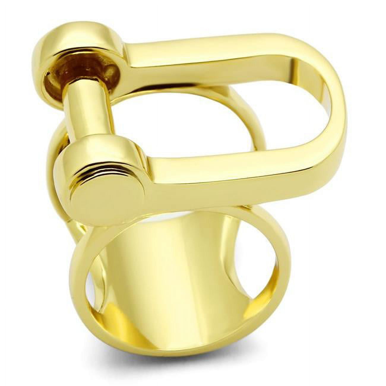 IP Gold Ion Plating Brass Ring with No Stone, Size 7