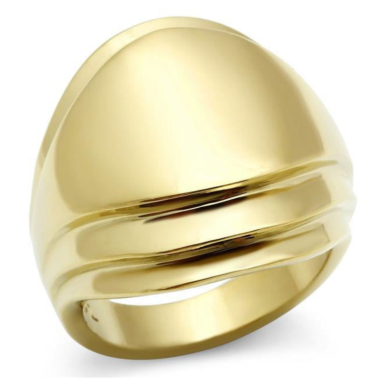 IP Gold Ion Plating Brass Ring with No Stone, Size 6